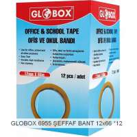 GLOBOX 6955 ŞEFFAF PARA BANT 12x66 12Lİ