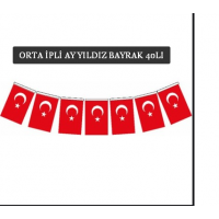 ORTA İPLİ AY YILDIZ BAYRAK VT-807# 23nisan 10poşet
