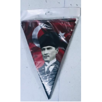 Üçgen Kağıt Flama Atatürk *10 180X25 23nisan