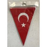 Üçgen Kağıt Flama Türk Bayrak *10 180X25 23nisan