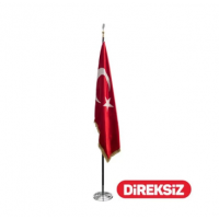 Makam Türk Bayrak Çiftkat Simli 100x150