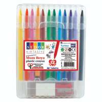 Südor Plastik Crayon 12 Li Silgi + Kalemtraş mum boya