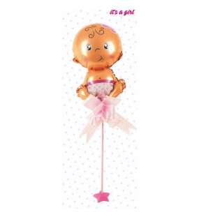 Bebek Çubuk Süs Pembe Folyo Balonu 30cm