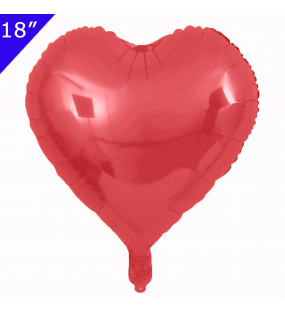 Folyo Balon Çin 18" Kalp Kırmızı 10'lu