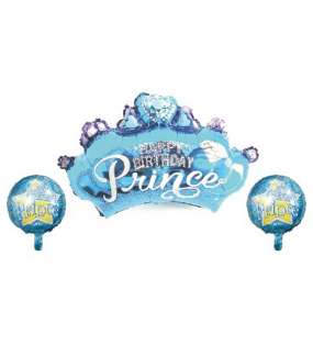 Prens 3’lü Set 3137 Folyo Balon Taç ve 2 Balon