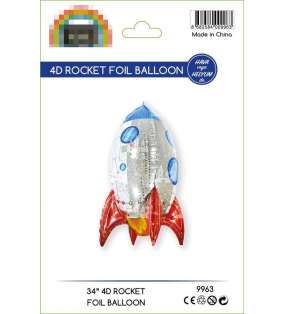 4D Rocket Folyo Balon 80CM