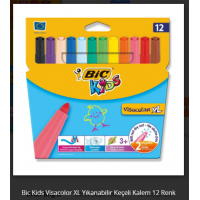 Bic Kids Visacolor XL Jumbo Yıkanabilir Keçeli Kalem 12Renk